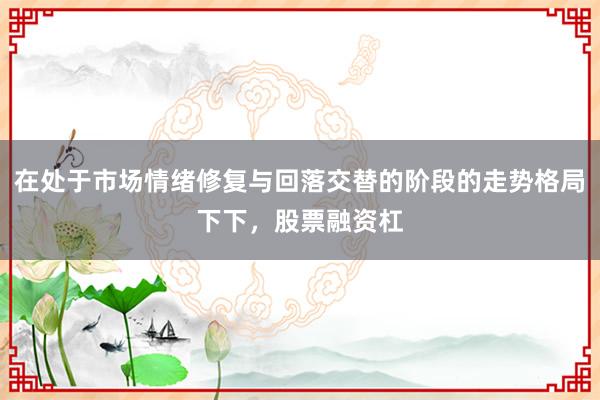 在处于市场情绪修复与回落交替的阶段的走势格局下下，股票融资杠