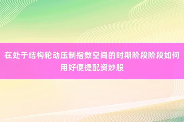 在处于结构轮动压制指数空间的时期阶段阶段如何用好便捷配资炒股