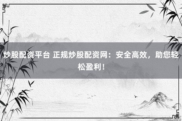 炒股配资平台 正规炒股配资网：安全高效，助您轻松盈利！
